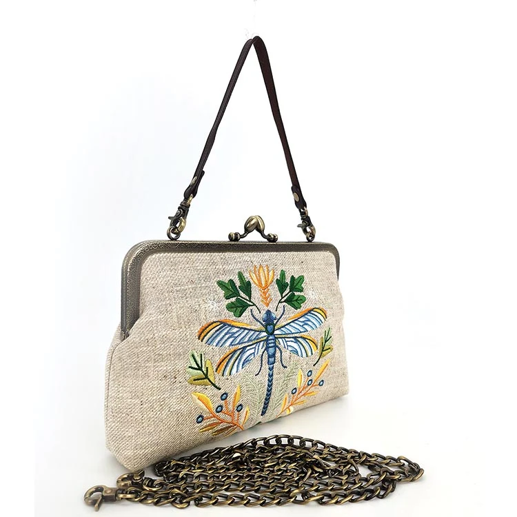 SUMMER DRAGONFLY KISSLOCK VINTAGE STYLE PURSE - Image 2