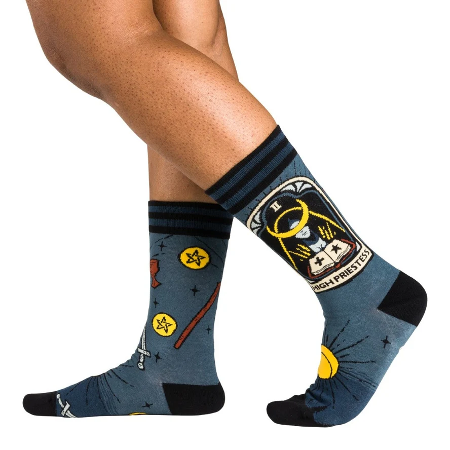 TAROT HIGH PRIESTESS CREW SOCKS BY FOOTCLOTHES - Image 2