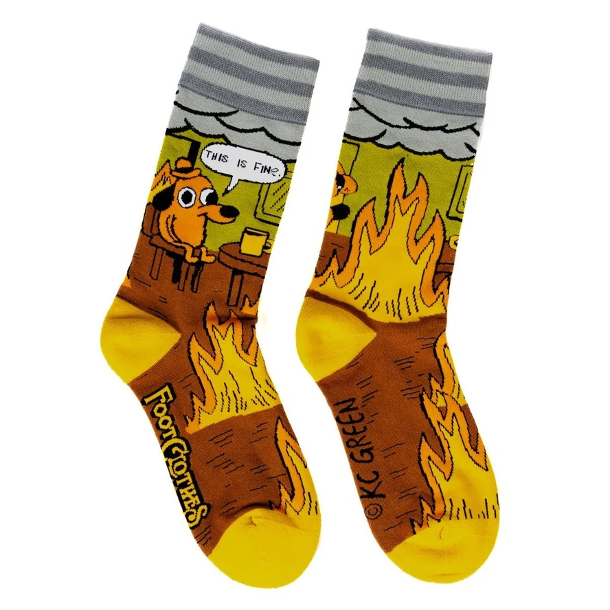 THIS IS FINE. ALSO, NOT FINE CREW SOCKS BY FOOTCLOTHES - Image 3