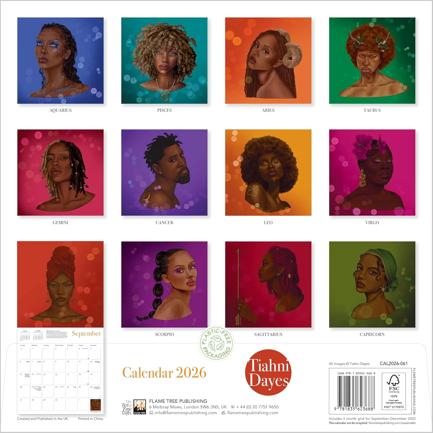 TIAHNI DAYES HOUSES OF THE ZODIAC 2026 WALL CALENDAR - Image 2