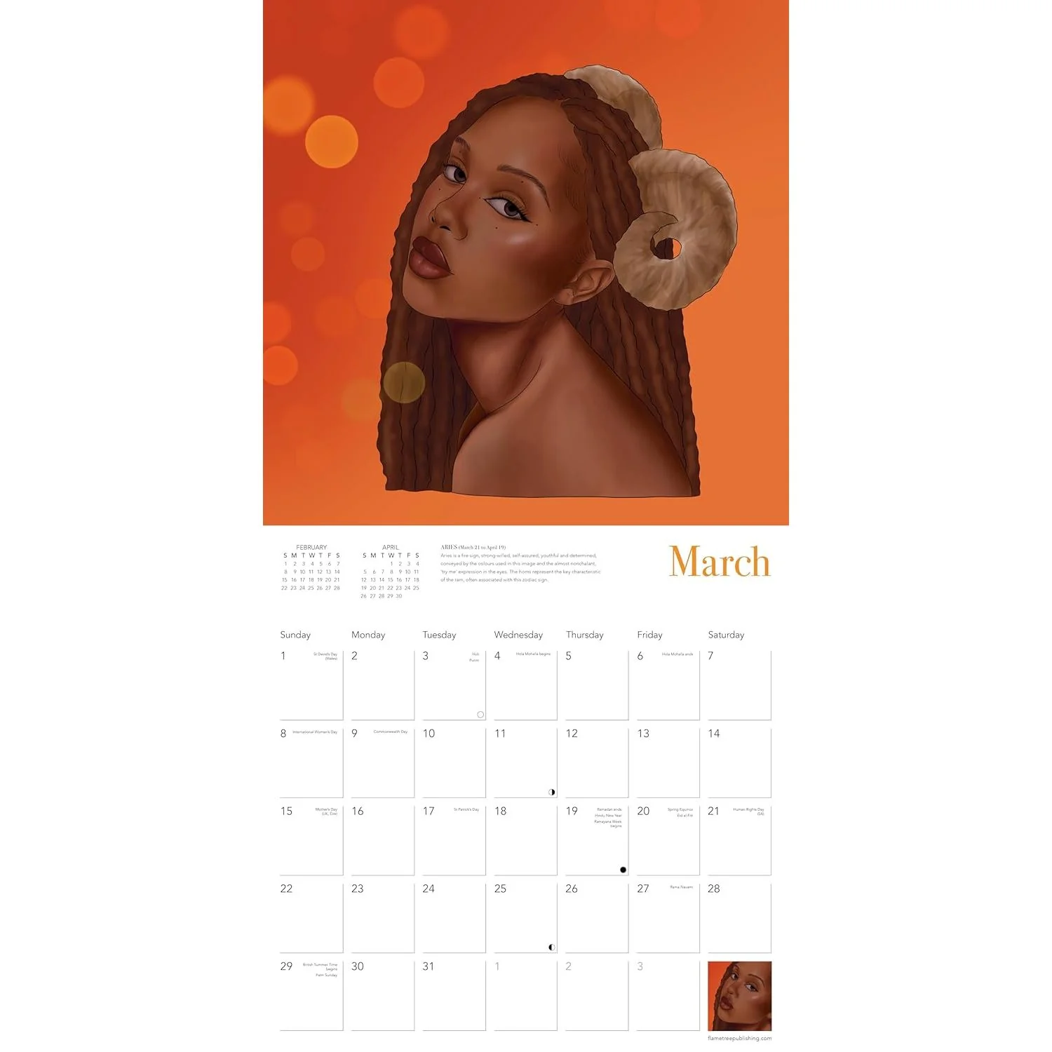 TIAHNI DAYES HOUSES OF THE ZODIAC 2026 WALL CALENDAR - Image 3
