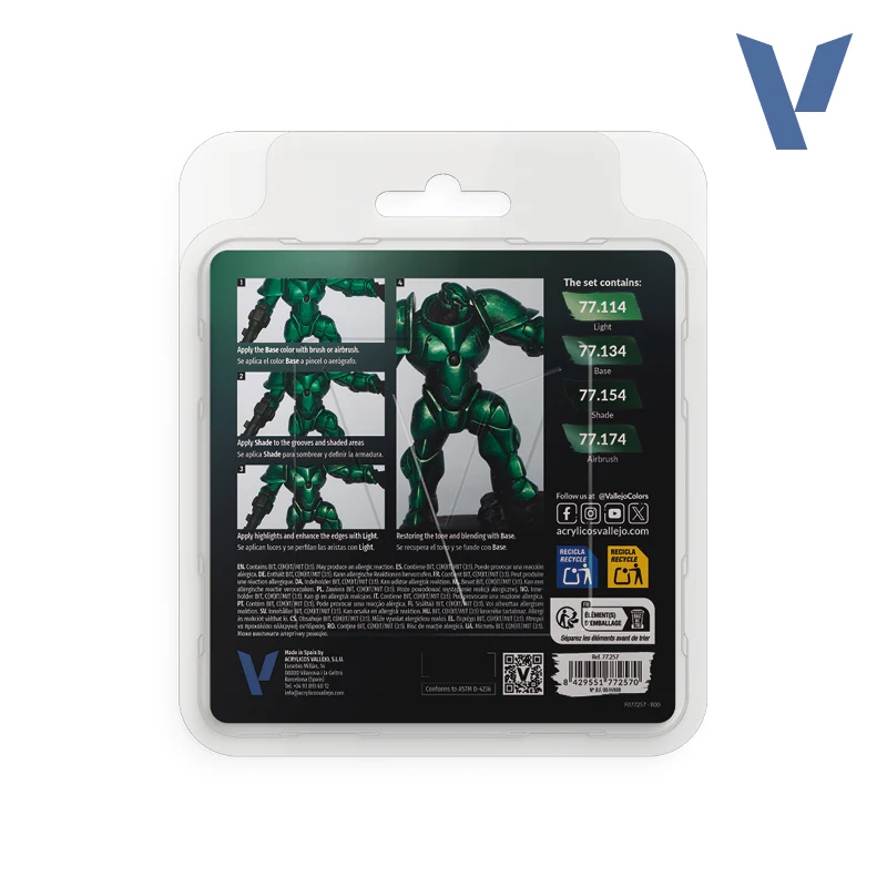 VALLEJO TRUE METALLIC METAL PAINT SET DUSKEN GREEN (4 COLORS) - Image 2