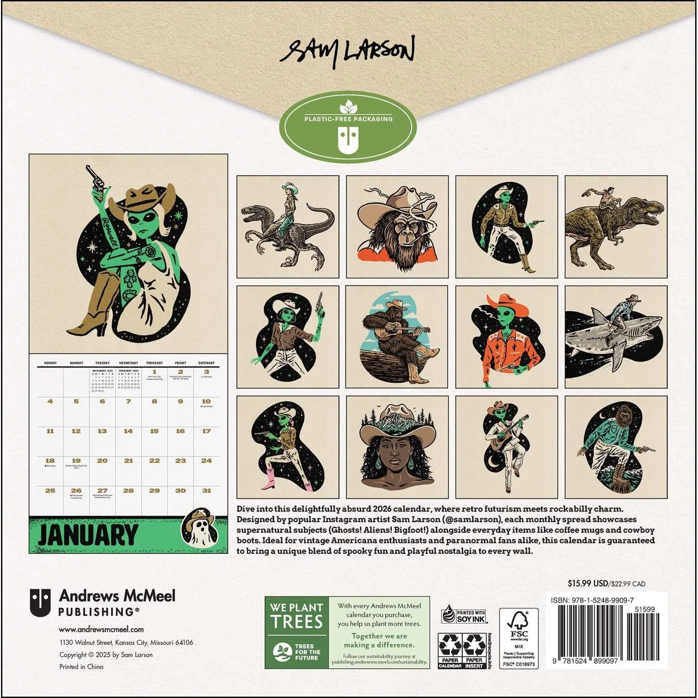 WEIRD, WEIRD WEST WALL CALENDAR 2026 - Image 2