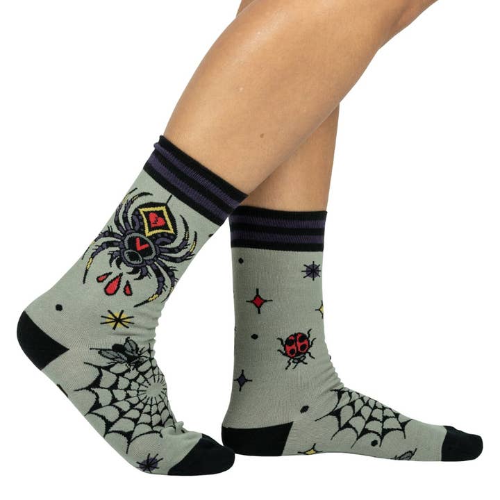 WIDOW'S WEB CREW SOCKS BY FOOTCLOTHES - Image 2