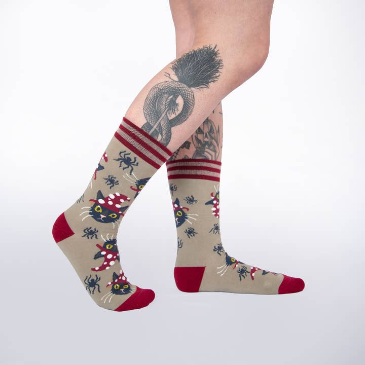 WITCHY WHISKERS CREW SOCKS BY FOOTCLOTHES - Image 4