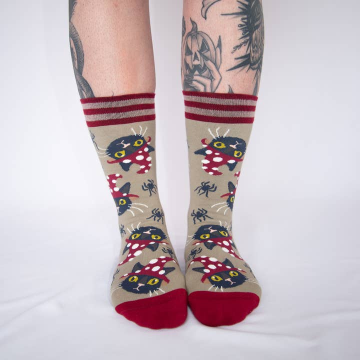 WITCHY WHISKERS CREW SOCKS BY FOOTCLOTHES - Image 5